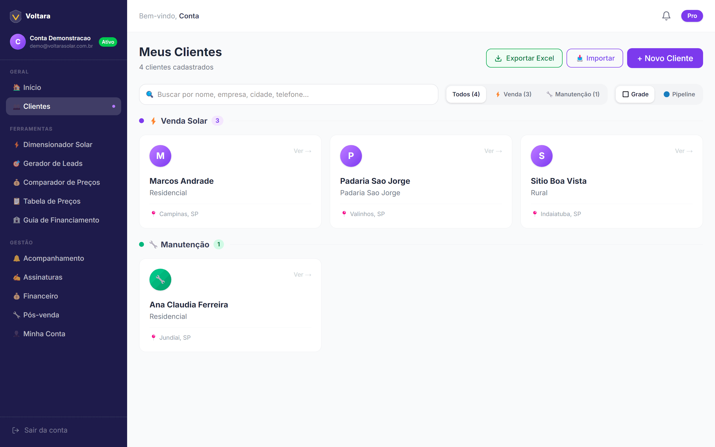 CRM de clientes com vendas e manutenções organizadas